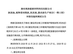 濰坊奧潤德環保設施擬調試公告